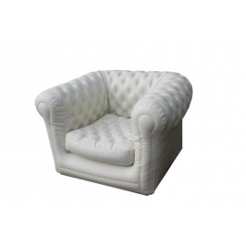 Fauteuil blanc gonflable chesterfie