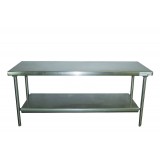 Table inox L 200 P 60 H 84 cm