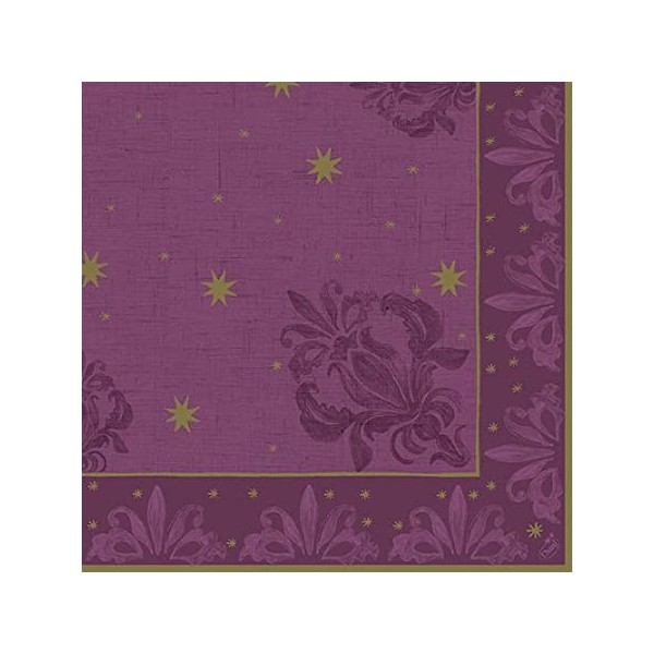 SERVIETTE DUNILIN 50 PIECES 40 X 40 CM FARAH PRUNE