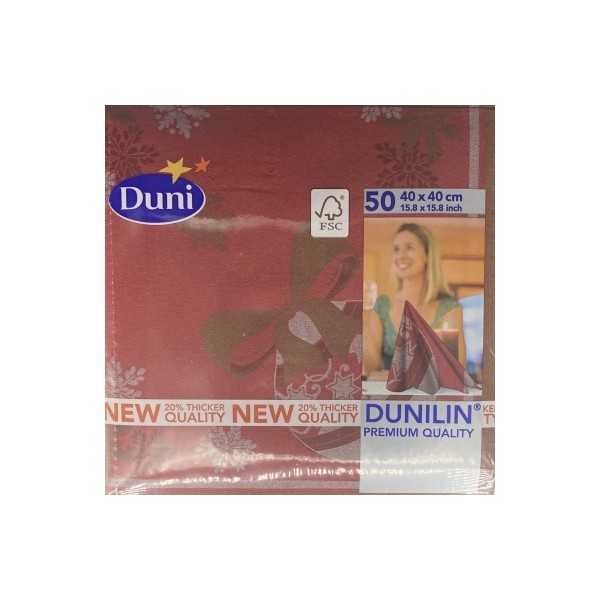 SERVIETTE DUNILIN 50 PIECES 40 X 40 CM CHRISTMAS CHARMS