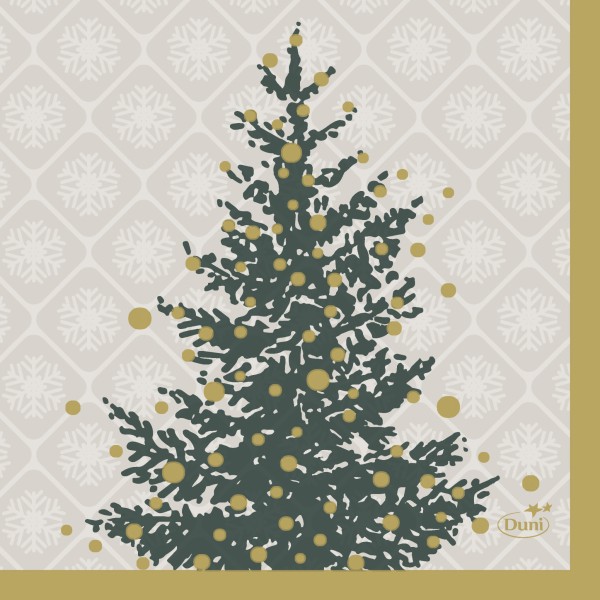 SERVIETTE OUATE 20 PIECES 33 X 33 CM TREES IN GOLD