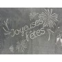 CHEMIN DE TABLE 28 CM X 5 M JOYEUSES FETES BLANC