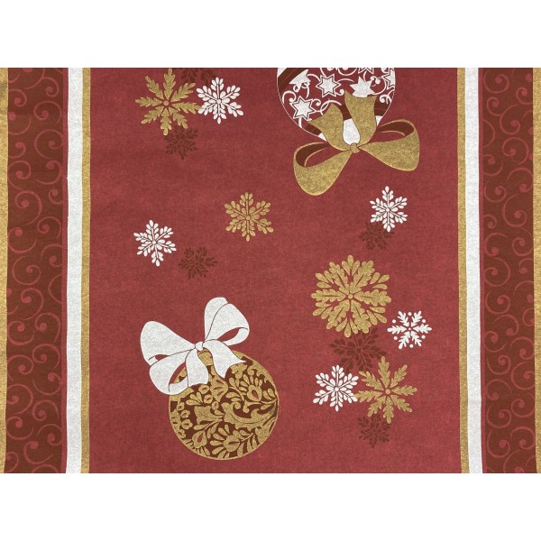TETE A TETE DUNI PIECE 40 CM X 1,20 M CHRISTMAS CHARME BORDEAUX