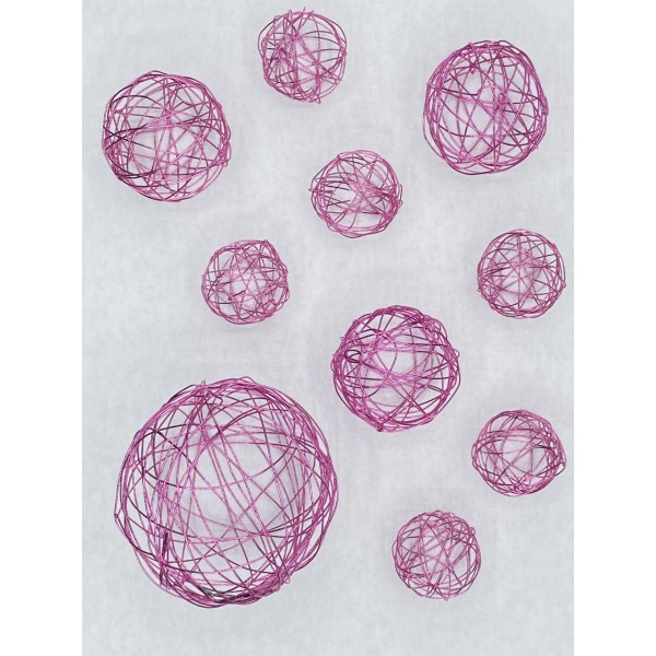 WIRE BALLS ROSE (10 PIECES)