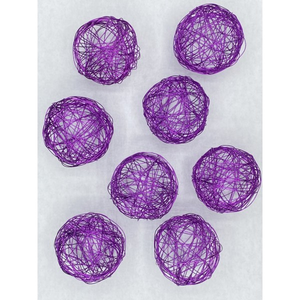 WIRE BALLS 50 MM VIOLET (8 PIECES)