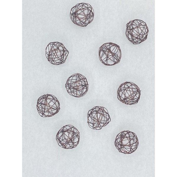 WIRE BALLS 30 MM CHOCOLAT (12 PIECES)