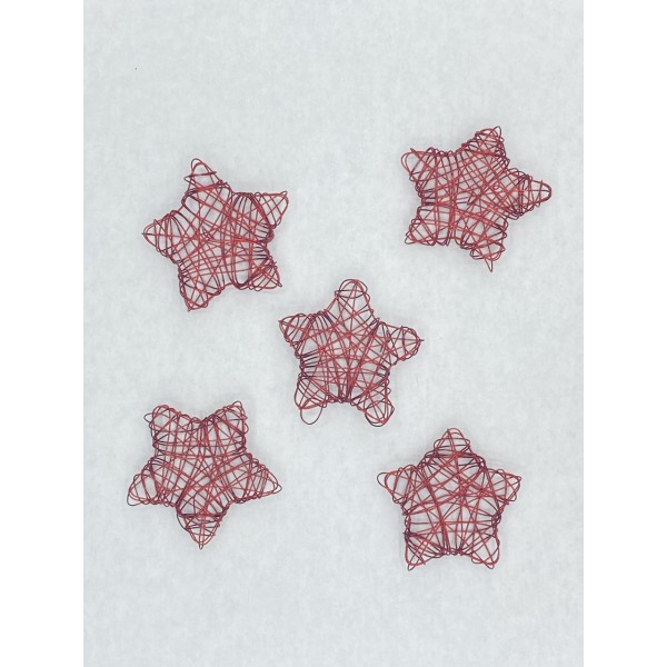 WIRE STARS ROUGE (5 PIECES)