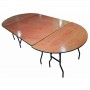 Table demi-ronde pliante 122 x 61 cm