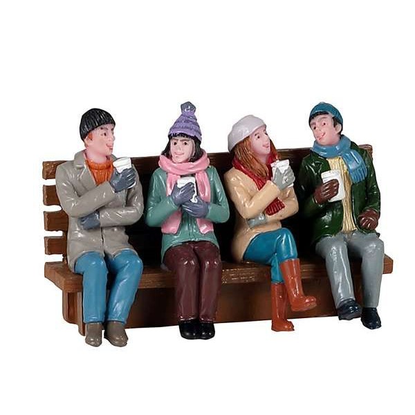 Figurine Lemax Caddington Village - Buveurs De Cacao Chaud - Décor De Noël Collection