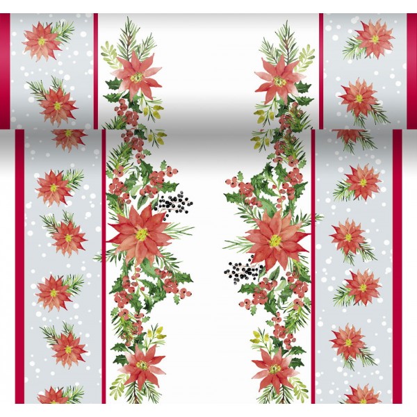 TETE A TETE DUNI ROULEAU 4 PIECES 40 CM X 1,20 M XMAS FLOWERS