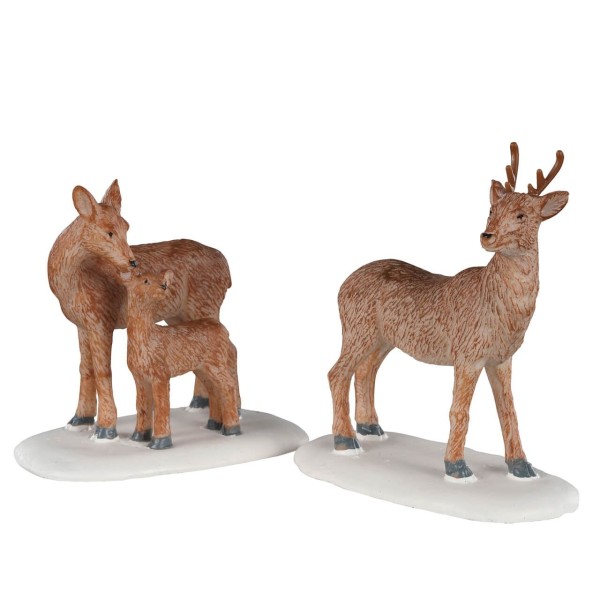 LEMAX - FIGURINES FAMILLE DE CERFS