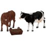 LEMAX - FIGURINES VACHE ET BŒUF SE NOURRISSANT (3 PIÈCES)