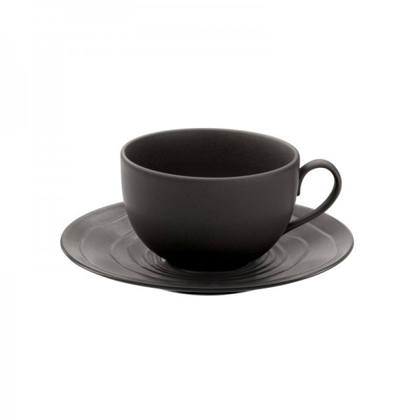 Tasse et sous tasse à café Escale grise 11 cl Tasse et sous tasse à café Escale grise 11 cl