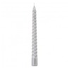 LOT 4 BOUGIES FLAMBEAU TORSADE ARGENT 25CM