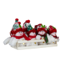 PETIT BONHOMME DE NEIGE TISSU BOUTON DORE
