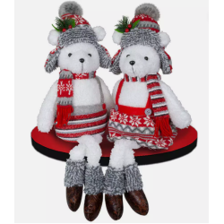 PELUCHE POLAIRE ASSISE JAMBES PENDANTES