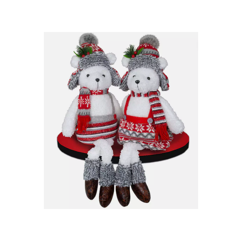 PELUCHE POLAIRE ASSISE JAMBES PENDANTES