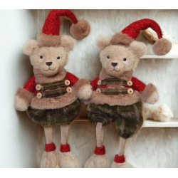 OURS ASSIS TENUE DE NOEL 56 CM