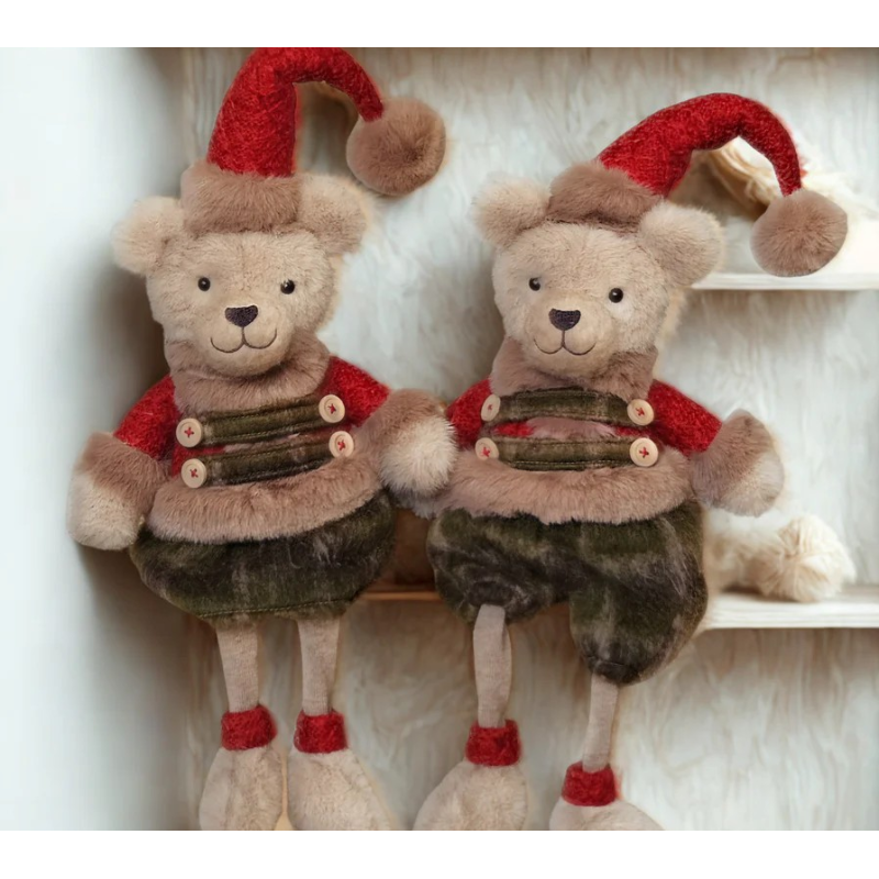 OURS ASSIS TENUE DE NOEL 56 CM OURS ASSIS TENUE DE NOEL 56 CM