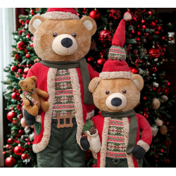 OURS DE NOEL DEBOUT 150CM