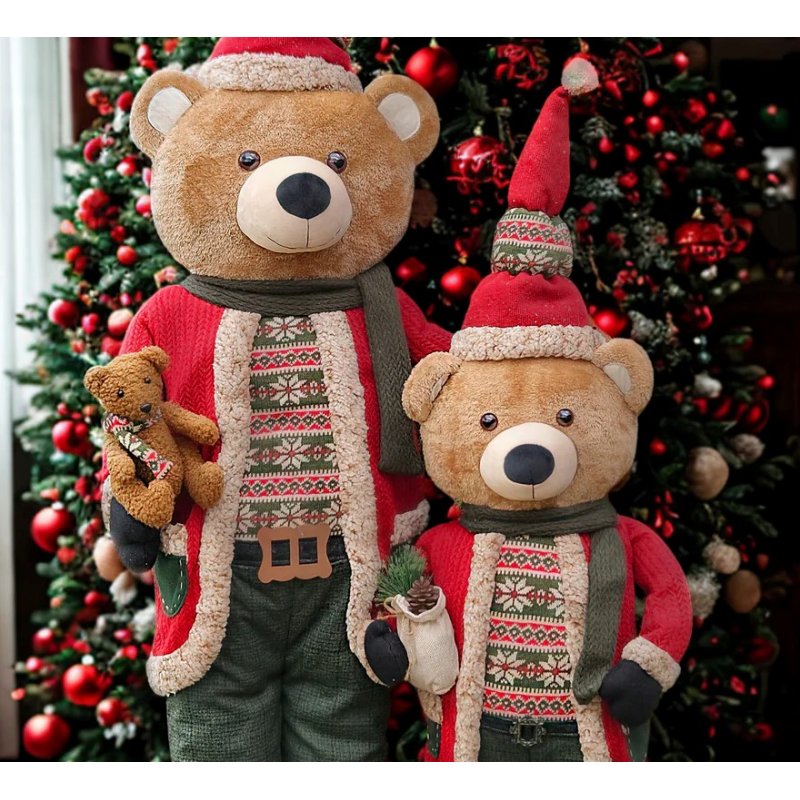 OURS DE NOEL DEBOUT 150CM