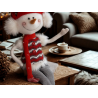 BONHOMME DE NEIGE HEUREUX ASSIS 60CM