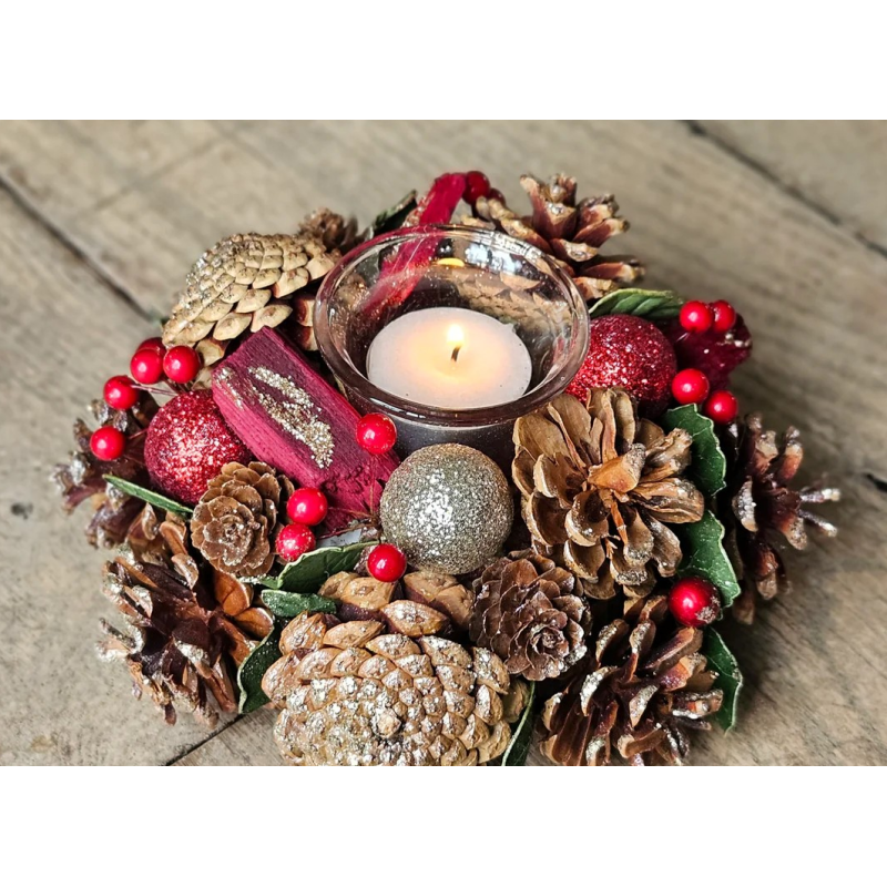 COURONNE BOUGIE BRILLANT /DOREE RONDE 20 CM 1 BOUGIE COURONNE BOUGIE BRILLANT /DOREE RONDE 20 CM 1 BOUGIE