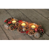 COURONNE BOUGIE BRILLANT/ DOREE LONGUE 38 CM POUR 3 BOUGIES