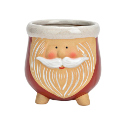 CACHE POT PERE NOEL EN FAIENCE 11X12X12CM
