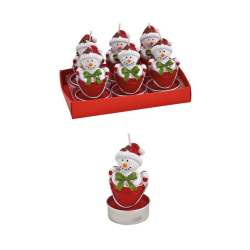 BOUGIE CHAUFFE PLAT BONHOMME DE NEIGE (6 PIECES)