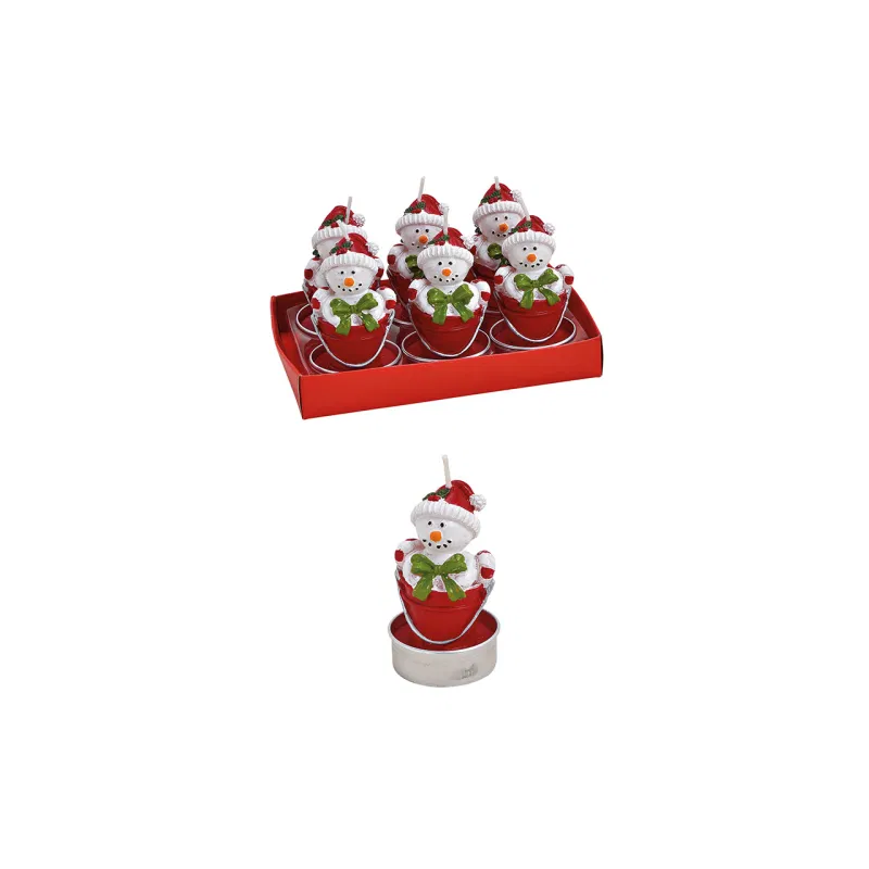 BOUGIE CHAUFFE PLAT BONHOMME DE NEIGE (6 PIECES)