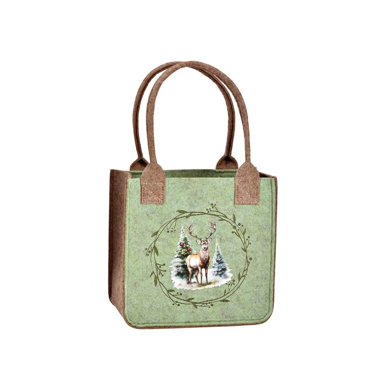 PETIT SAC EN FEUTRINE VERT 19X10X19CM (la pièce) PETIT SAC EN FEUTRINE VERT 19X10X19CM (la pièce)