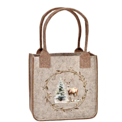 PETIT SAC EN FEUTRINE BEIGE 19X10X19CM