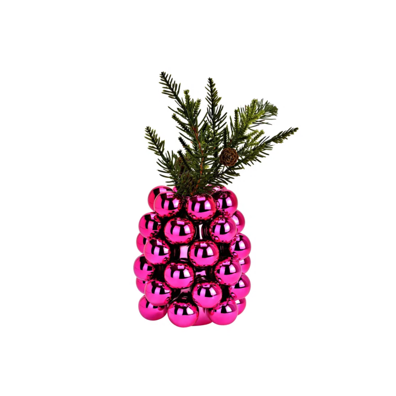 VASE BOULE DE NOEL FUCHSIA 14X17X14CM VASE BOULE DE NOEL FUCHSIA 14X17X14CM