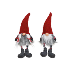 GNOME SANS YEUX EN TISSUS JAMBES PENDANTES 13X24X38 CM