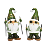 PERE NOEL EN CERAMIQUE SUR SKIS VERT 10X18X8CM (1 PIECE)