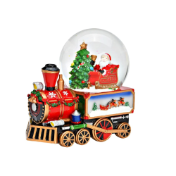 PETIT TRAIN MUSICAL AVEC BOULE DE NEIGE16X15X11CM