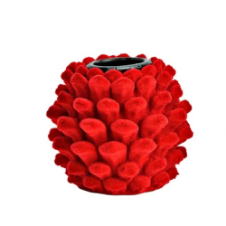 BOUGEOIR FEUTRINE POMME DE PIN ROUGE
