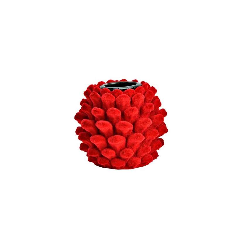 BOUGEOIR FEUTRINE POMME DE PIN ROUGE