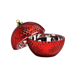 COUPELLE BOULE DE NOEL EN VERRE 13X15X13CM ROUGE