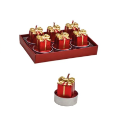 BOUGIE CHAUFFE PLAT PAQUET CADEAUX ROUGE 6 PIECES