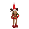 CERF EN TISSUS AVEC BATONS DE SKIS JAMBES PENDANTES 16X60X14CM CERF EN TISSUS AVEC BATONS DE SKIS JAMBES PENDANTES 16X60X14CM