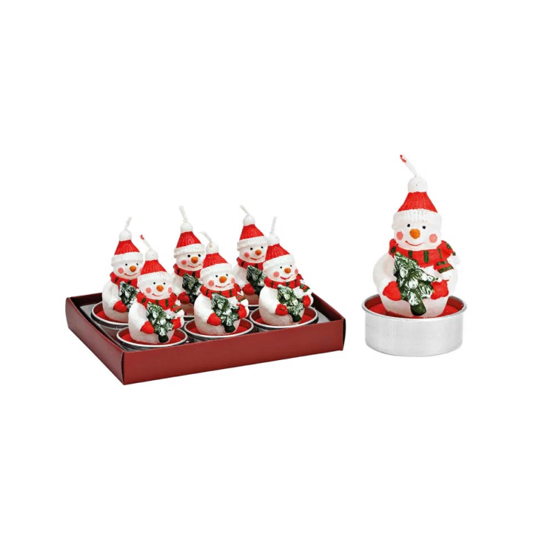 BOUGIE CHAUFFE PLAT BONHOMME DE NEIGE DEBOUT