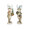 CERF EN CERAMIQUE DEBOUT GRIS BONNET VERT 11X31X10CM 1 PIECE CERF EN CERAMIQUE DEBOUT GRIS BONNET VERT 11X31X10CM 1 PIECE