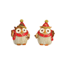 HIBOU AVEC ECHARPE ROUGE 9X12X9CM (1 pièce)