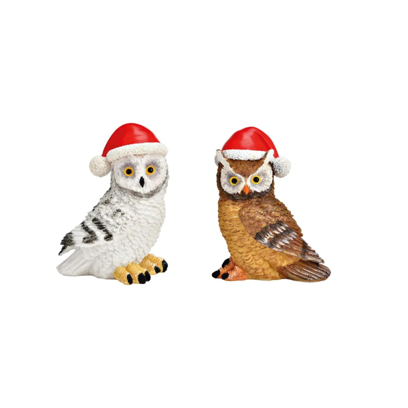 CHOUETTE AVEC BONNET DE NOEL 7X9X5CM 1 PIECE