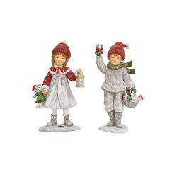 ENFANTS ROUGE ET BLANC 7X12X4CM 1 PIECE