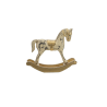 CHEVAL A BASCULE BOIS GOLD CREME 13.3X11XH4.6CM