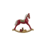 CHEVAL A BASCULE RESINE ROUGE 14,5 X 3 X H13 CM