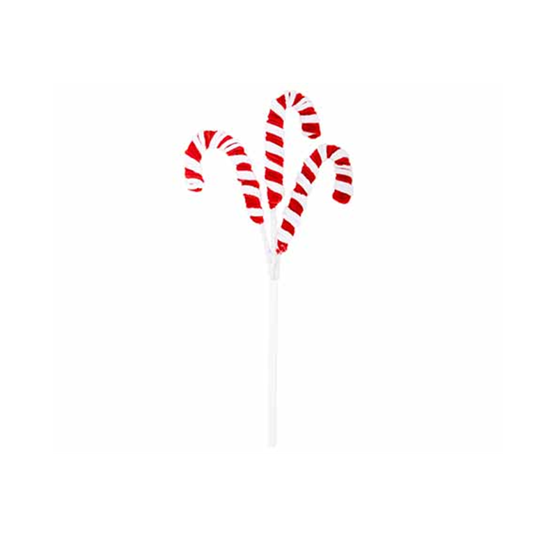 PIC CANDY CANE ROUGE & BLANC 21X2XH44CM